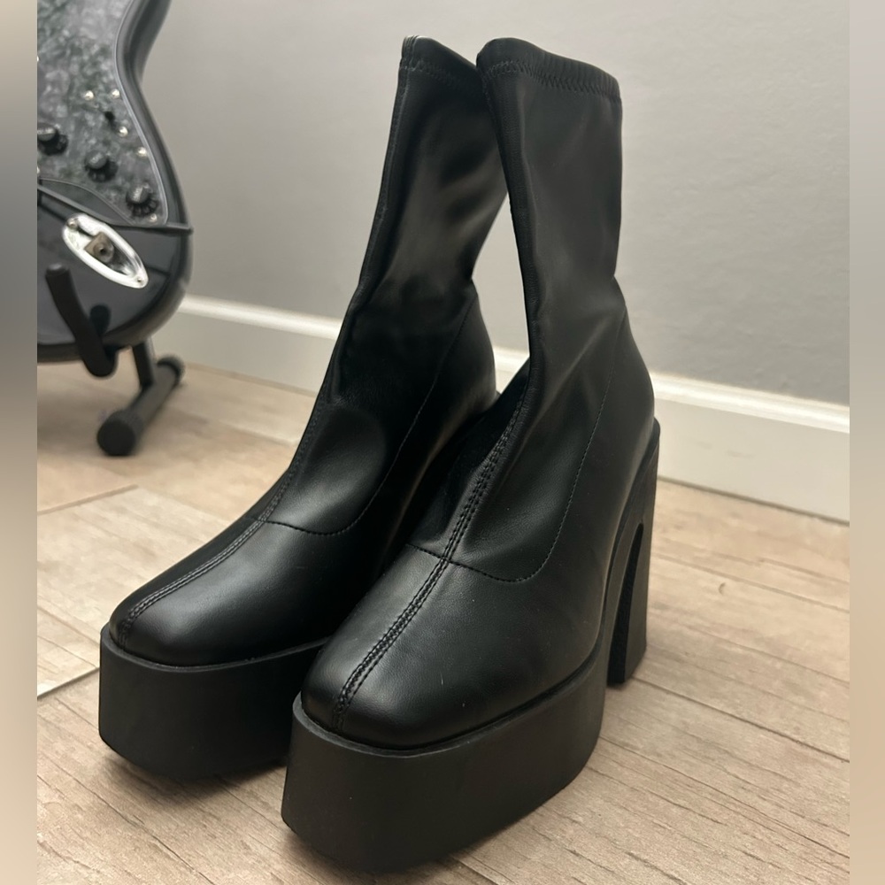 Black Platform Ankle Boots